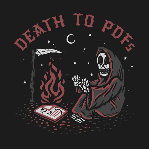 Death design with the title 'Death to Pdf's'
