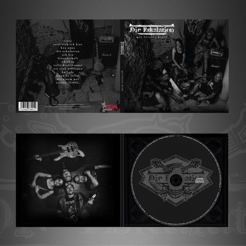CD design with the title 'CD album artwork and booklet'