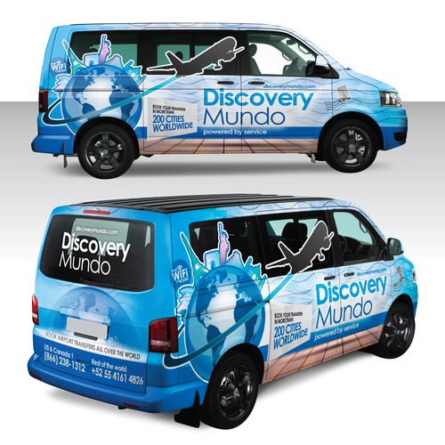 Air design with the title 'Air Transportation Van Wrap'