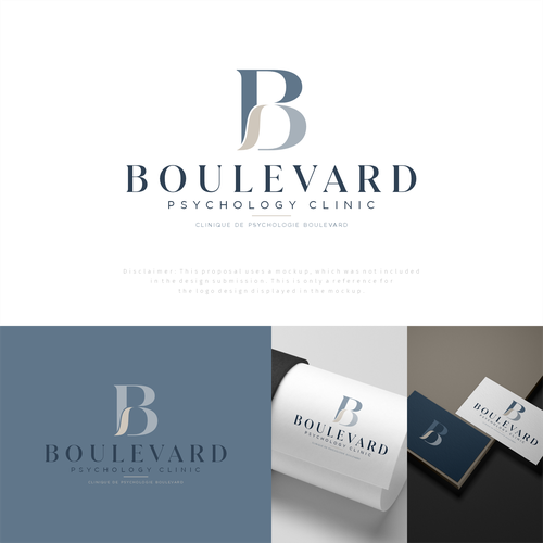 Psychology brand with the title 'Boulevard Psychology Clinic – Bilingual Brand Identity Design'