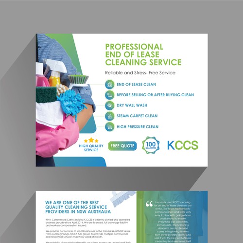 Service design with the title 'KCCS Cleaning Service Flyer Design '