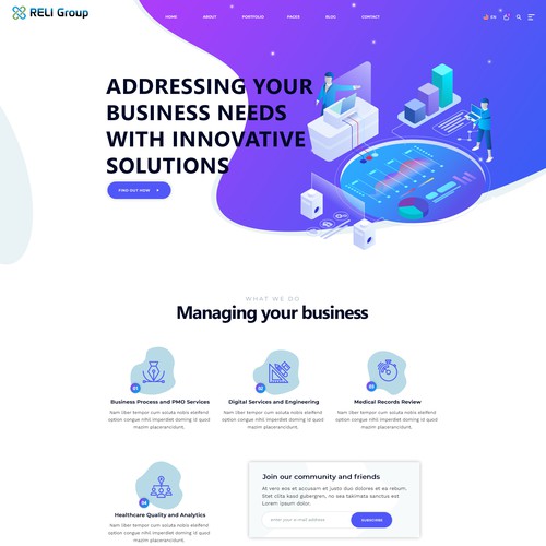 IT website with the title 'IT Solutions'