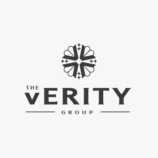 Gold V logo with the title 'The Verity Group'