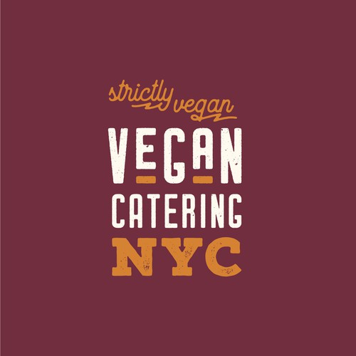 Catering logo with the title 'Vegan Restaurant Logo'
