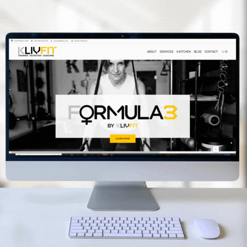 Personal trainer design with the title 'Squarespace 7.0 to 7.1 Website Transfer for Personal Trainer'