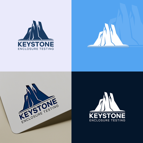 Climbing logo with the title 'KEYSTONE ENCLOSURE TESTING || Logo Design'