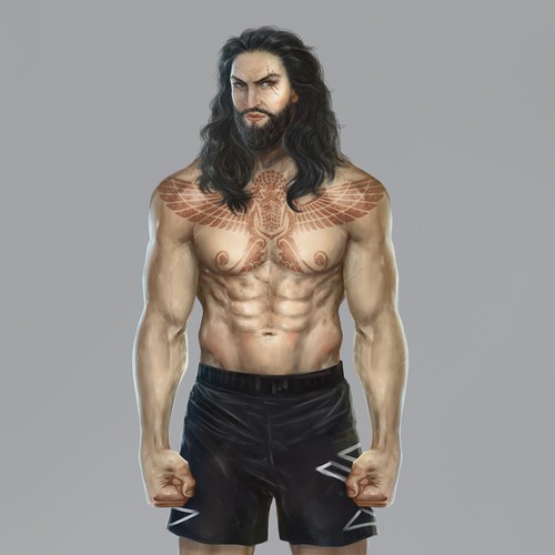 Beard artwork with the title 'Xerses - Character design'