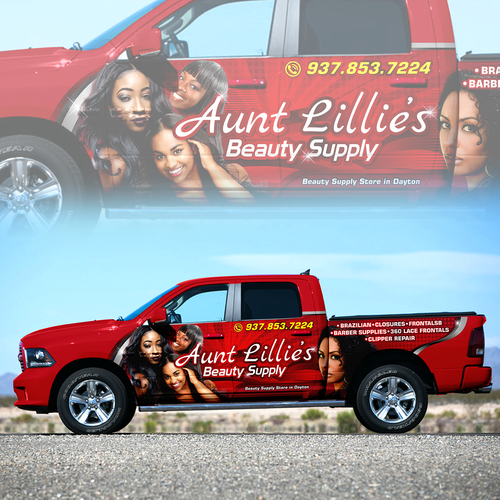 Salon design with the title 'AUNT LILLIES'