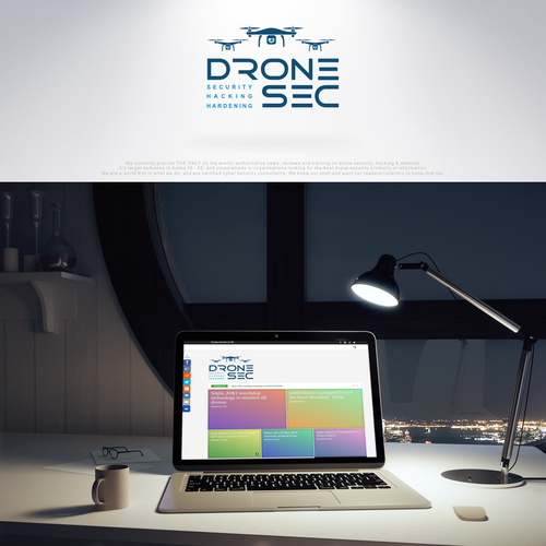 Drone logo with the title 'Logo concept for drone security company'