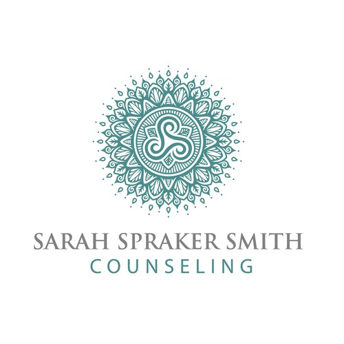 Mandala logo with the title 'A mandala style logo design for therapist in private practice in North Carolina.'