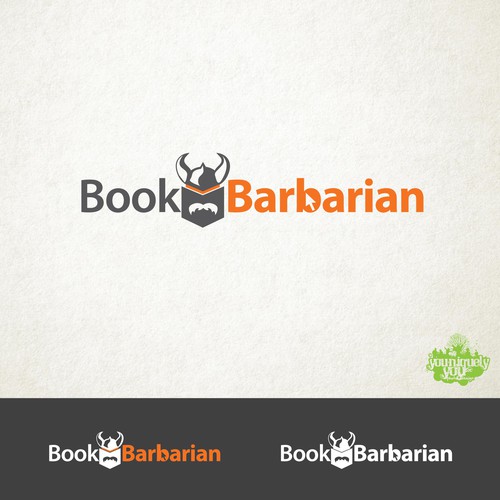 Publisher logo with the title 'Book Barbarian Logo Concept'