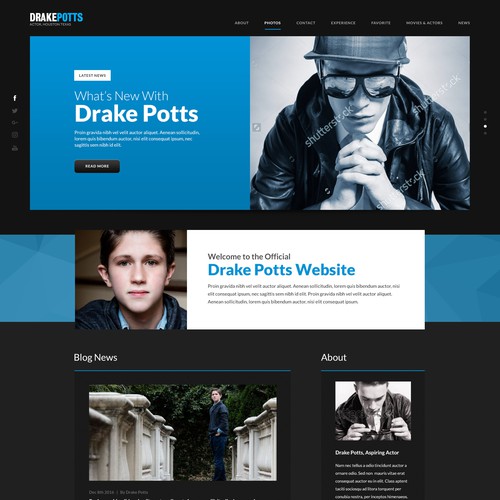 Slider design with the title 'Celebrity Website Design Concept'
