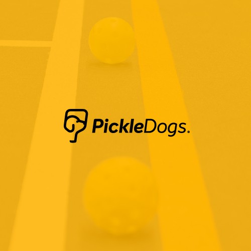 Paddle design with the title 'Line-Art Design for PickleDogs, a Pickleball Clothing and Accessories Brand'