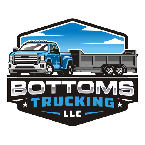 Trailer logo with the title 'Bottoms Trucking'