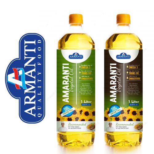 Typography label with the title 'Amaranti Vegetal Oil'