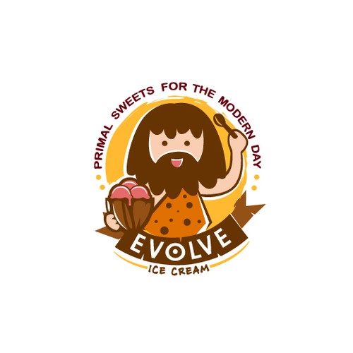 Ice design with the title 'Create a logo for a paleo-centric ice cream startup!'