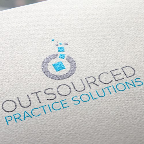 Balanced logo with the title 'Professional Logo for an Outsourcing Medical Company'