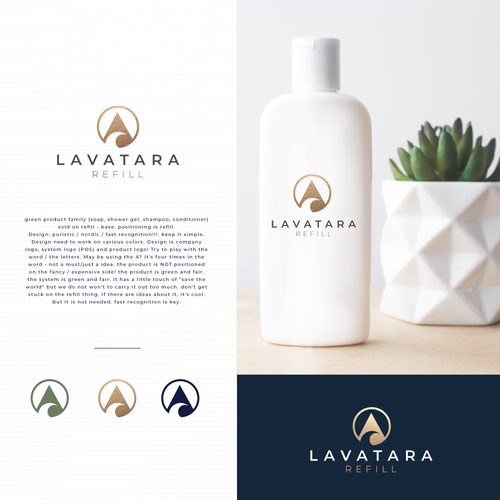 Nordic design with the title 'Lavatara Refill Logo Concept '
