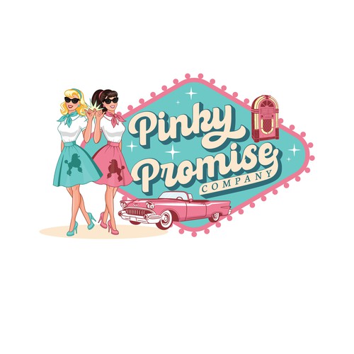 Old car logo with the title ' Clothing and Accessories Online Company for Women's Gifts'