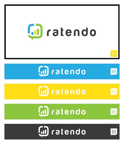 Pie chart logo with the title 'Make a logo for ratendo.de - a B2B relationship website'