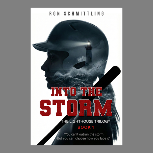 Sports book cover with the title 'Winning Book Cover design for "Into the Storm: The Light House Trilogy, Book 1""'