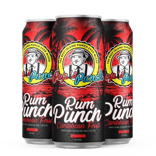 Juice label with the title 'Caribbean Rum Punch Label '