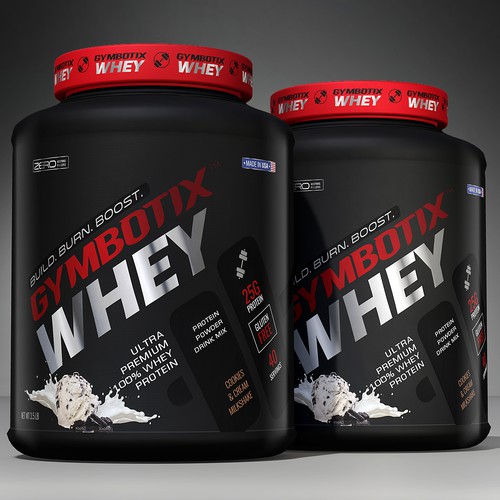 Pre-workout label with the title 'Gymbotix Whey Isolate'