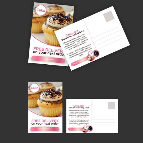 Cupcake design with the title ' Cako - cake and cupcake flyer'