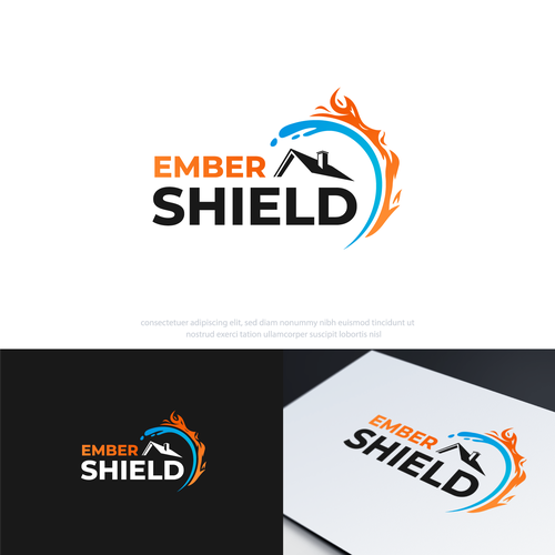 Fireball logo with the title 'Ember Shield Logo'