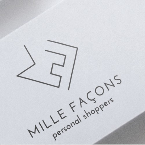 Line drawing design with the title 'Help us impress with a stylish logo and business card for personal shopping'
