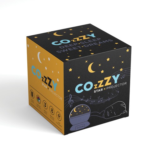 High-end packaging with the title 'box concept  Night Light Projector for Kids Package Design'