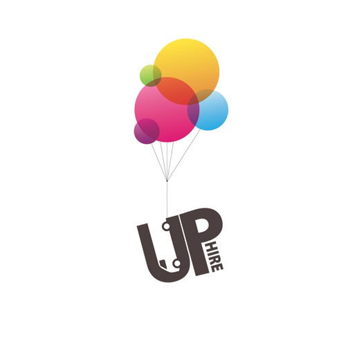 Balloon logo with the title 'Logo design  |  Up Hire'