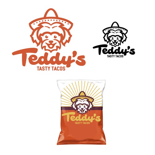 Snack logo with the title 'Teddy's Tasty Tacos Logo'