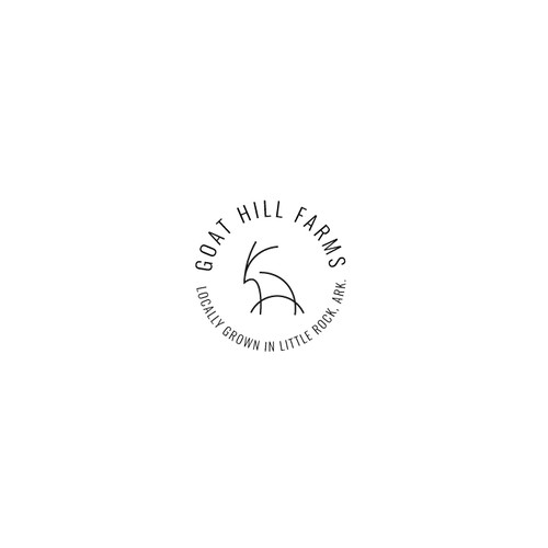 Goat farm logo with the title 'Logotype for the "Goat Hill Farms"'
