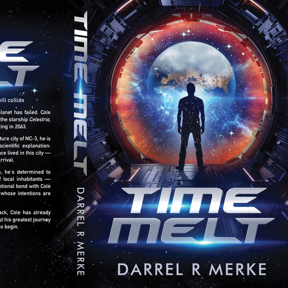 Futuristic book cover with the title 'Time Melt'