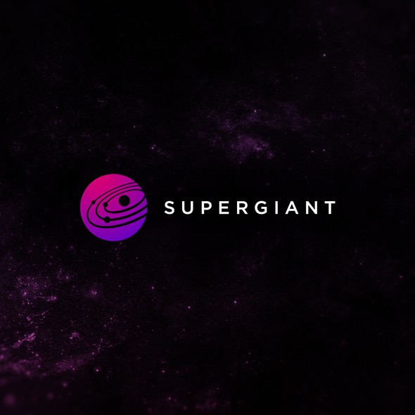 Solar system design with the title 'Creative logo for Supergiant'