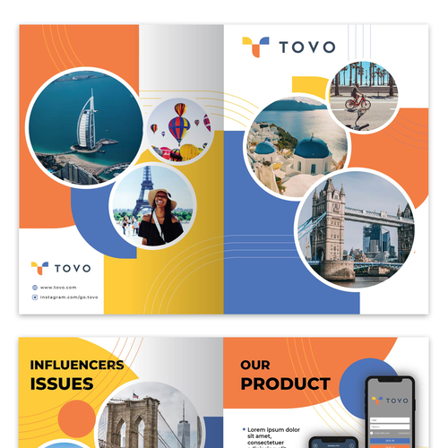 Tourism design with the title 'TOVO Brochure'