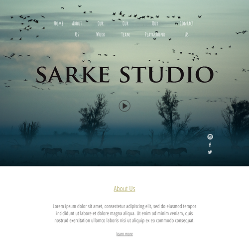 Art and design website with the title 'Sarke Studio'