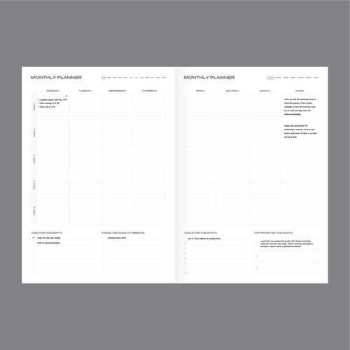 Journal design with the title 'Planner Design'