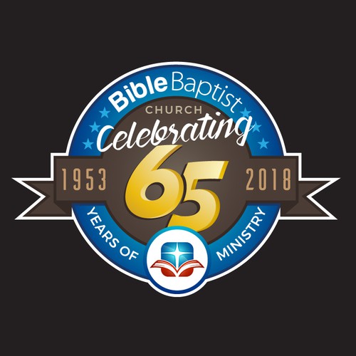 Anniversary logo with the title 'Anniversary logo design for Bible Baptist Church.'