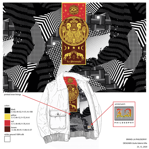Astronomy design with the title 'lining jacket'
