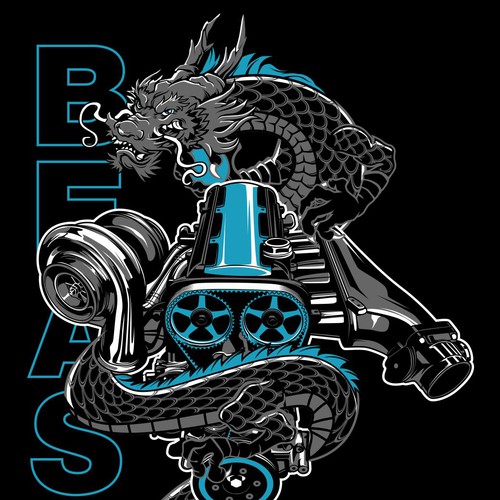 Engine design with the title 'dragon turbo engine'