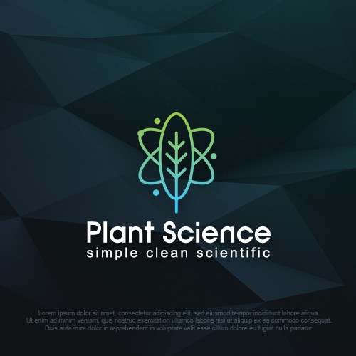 Atom design with the title 'Plant Science Logo'