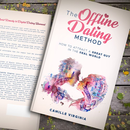 Mockup book cover with the title 'The Offline Dating Method Book Cover'