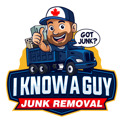 Junk design with the title 'Logo Mascot I Know A Guy Junk Removal'