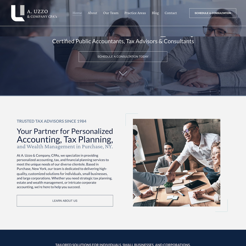 Design with the title 'A. Uzzo Accounting Firm Design'