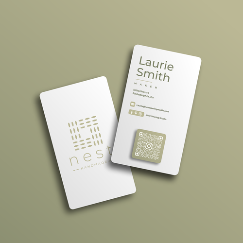 Sewing design with the title 'Nest Sewing Studio Business Card'