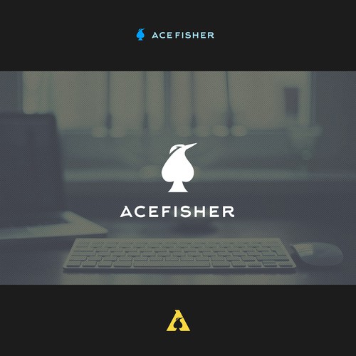 Digital marketing logo with the title 'Logo design for AceFisher'