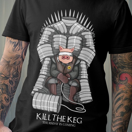 Bar t-shirt with the title 'Kill The Keg'