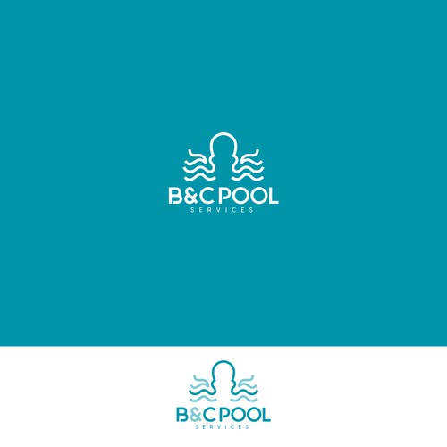 Water logo with the title 'B&C POOL'